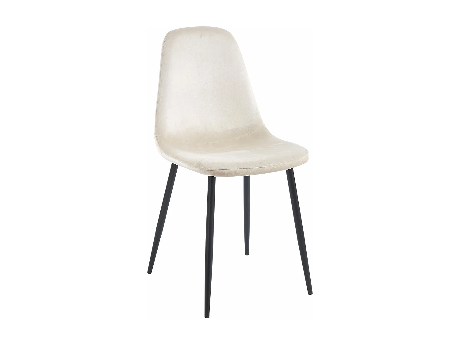 Lot de 4 chaises scandinaves confortables en velours et métal - Beige