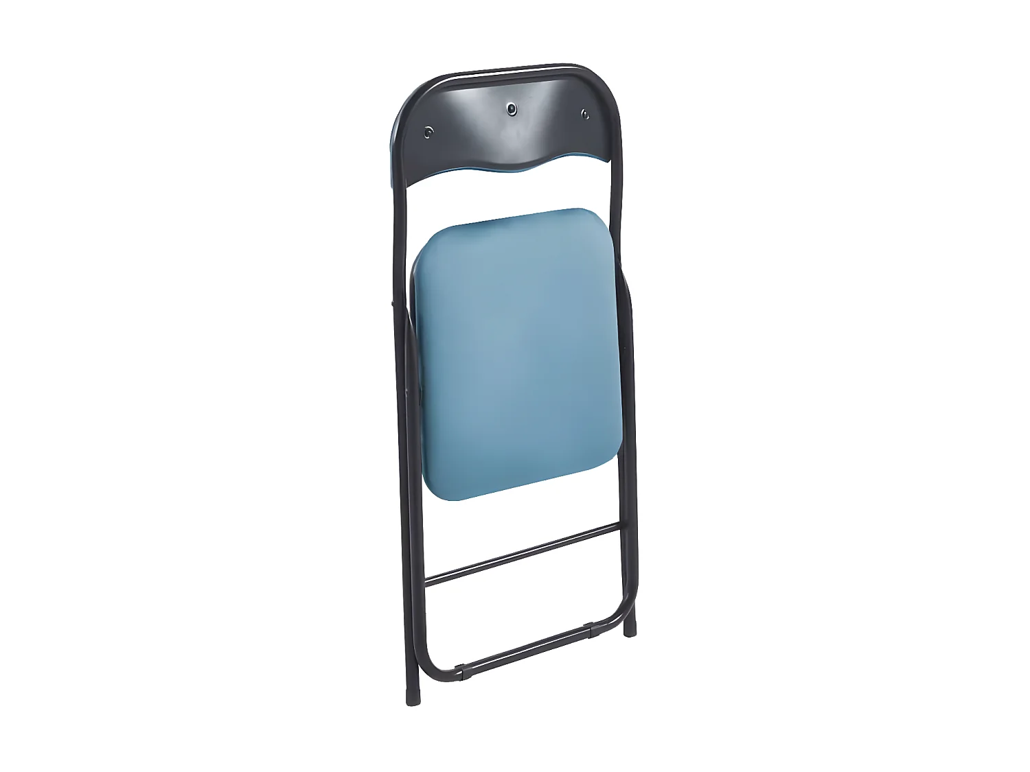 Lot de 6 chaises pliantes confortables en velours et métal - Bleu