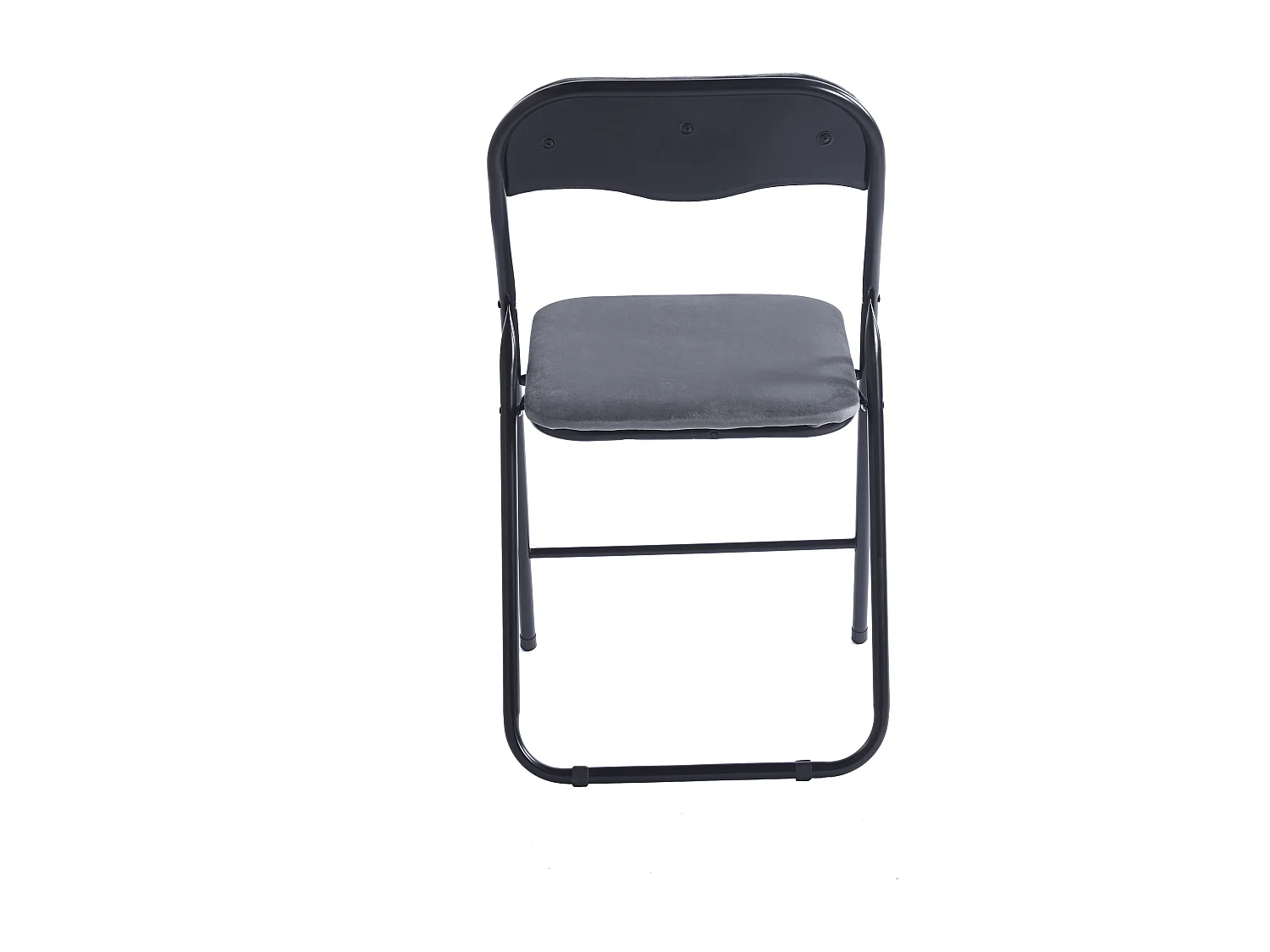 Lot de 6 chaises pliantes confortables en velours et métal - Gris