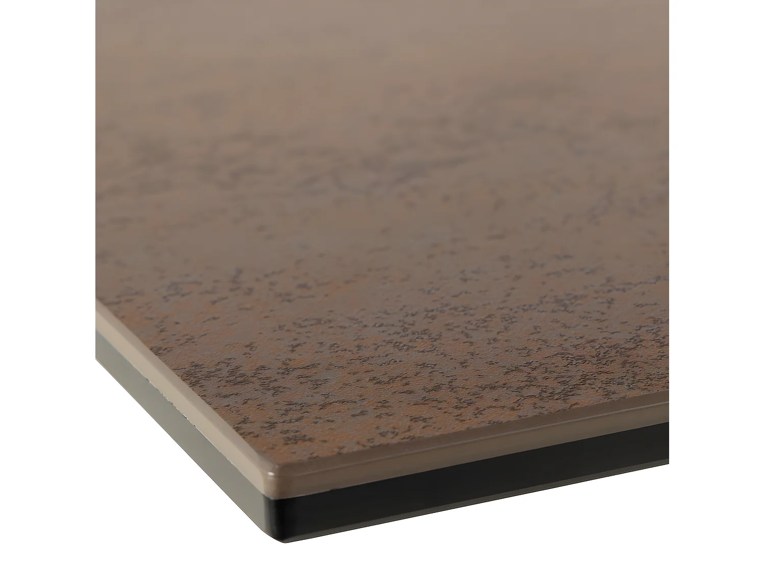 Eurame - Table à manger 8 personnes en céramique et métal - Marron