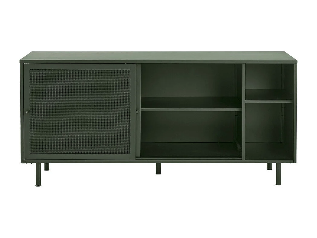 Kiso - Buffet 2 portes, 2 niches en métal L160cm - Vert olive