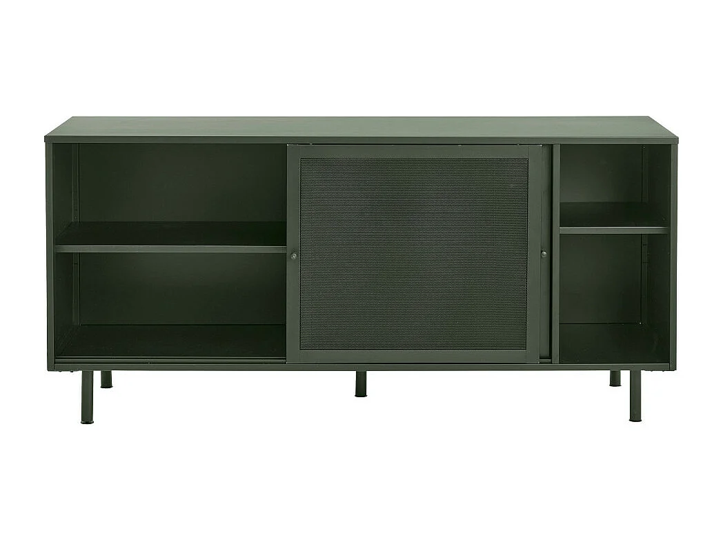 Kiso - Buffet 2 portes, 2 niches en métal L160cm - Vert olive