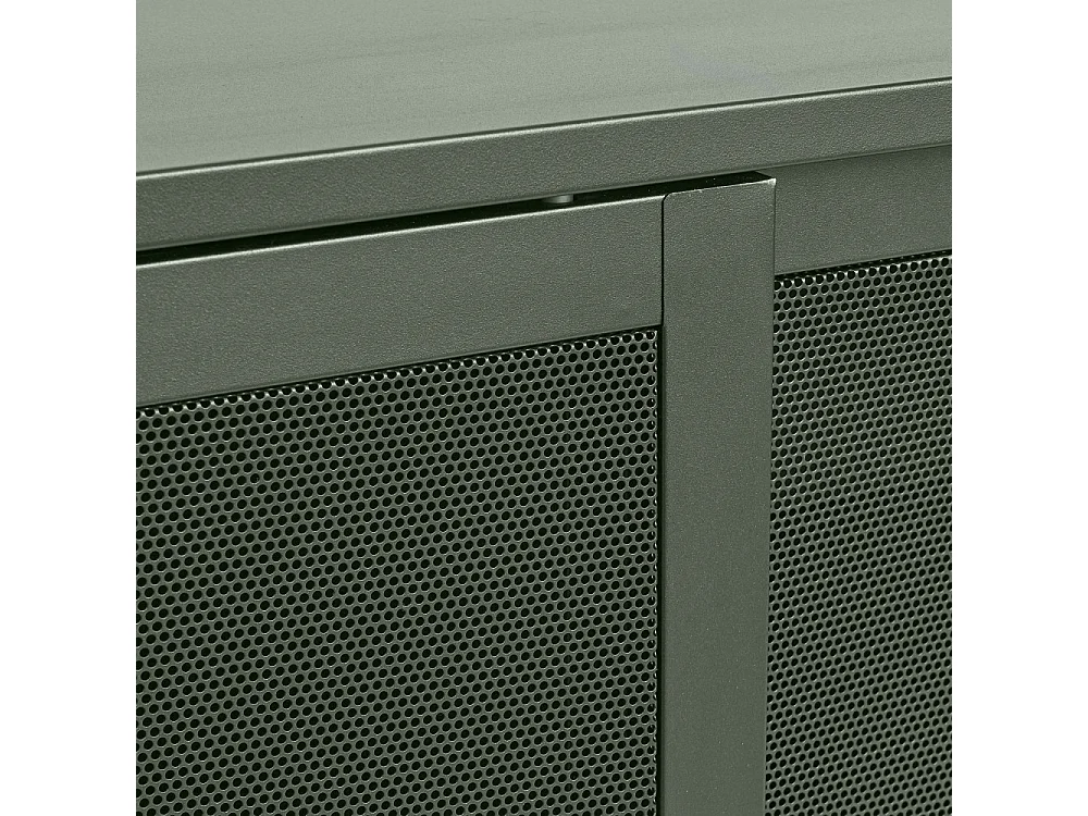 Kiso - Buffet 2 portes, 2 niches en métal L160cm - Vert olive