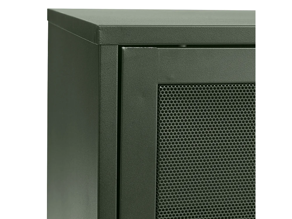 Kiso - Buffet 2 portes, 2 niches en métal L160cm - Vert olive