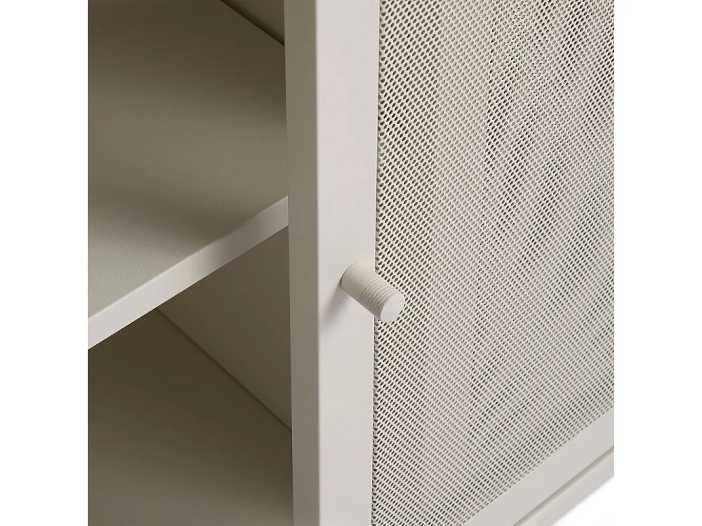 Kiso - Buffet 2 portes, 2 niches en métal L160cm - Grège