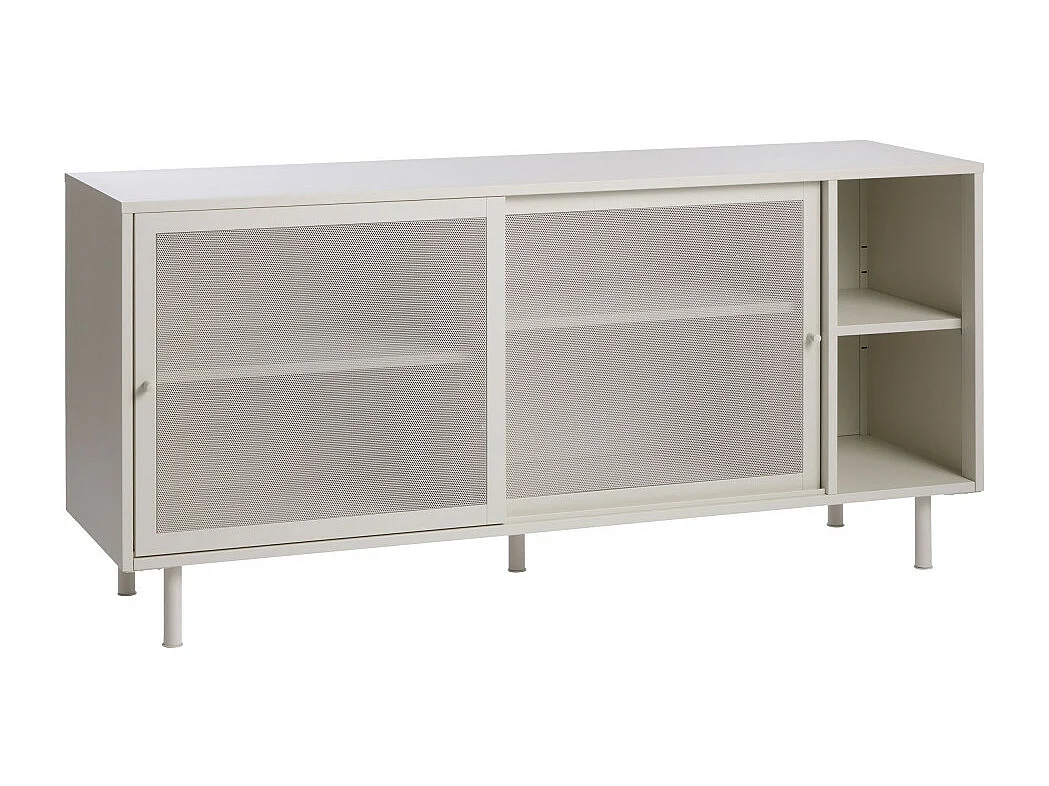 Kiso - Buffet 2 portes, 2 niches en métal L160cm - Grège