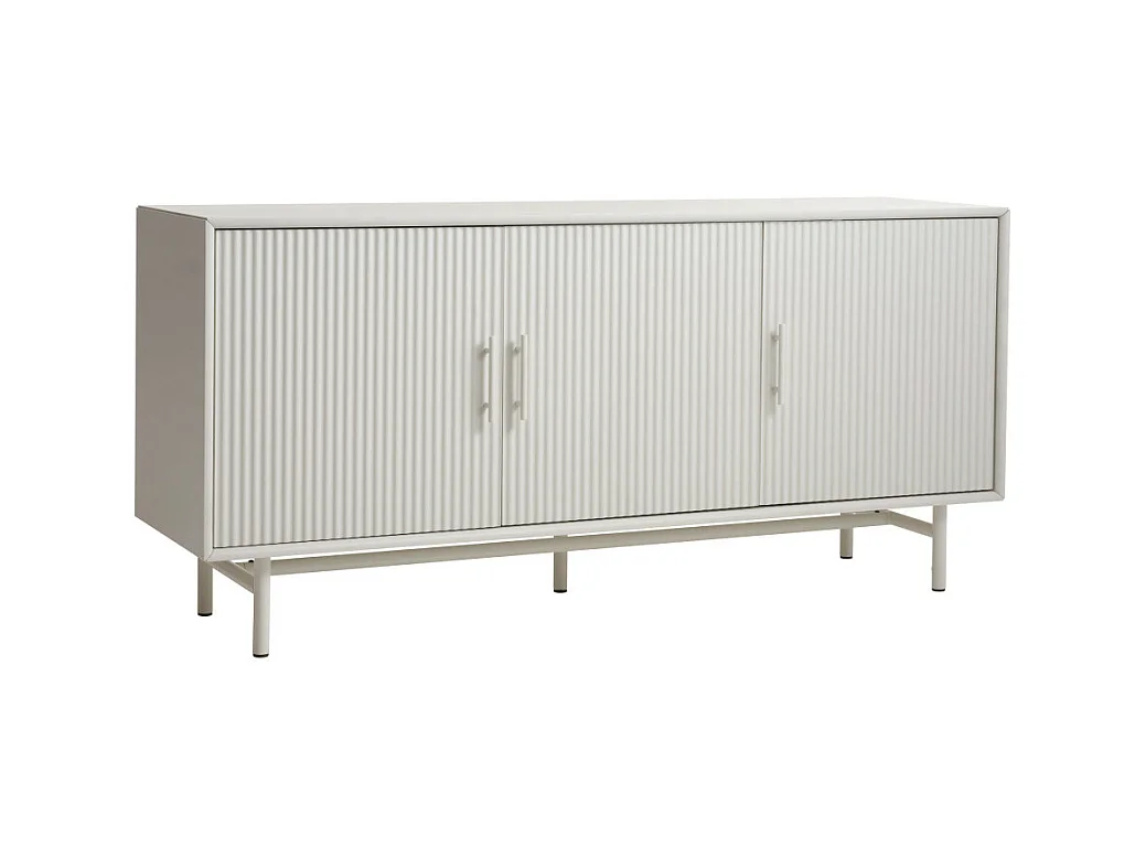 Jura - Buffet 3 portes en bois et métal L160cm - Grège