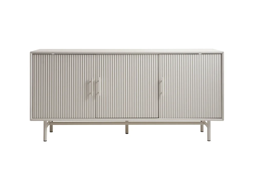 Jura - Buffet 3 portes en bois et métal L160cm - Grège