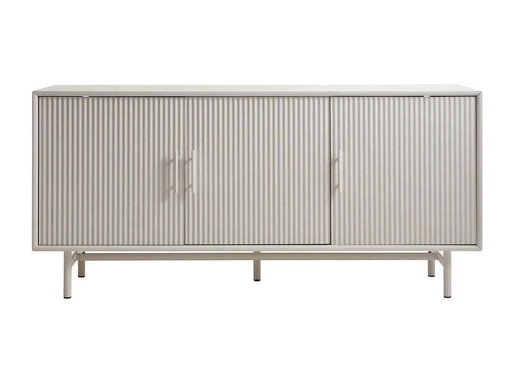 Jura - Buffet 3 portes en bois et métal L160cm - Grège