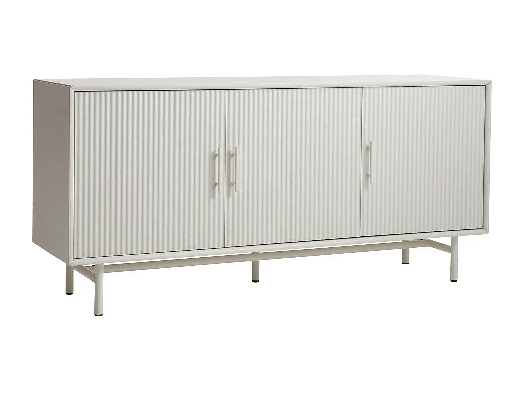 Jura - Buffet 3 portes en bois et métal L160cm - Grège