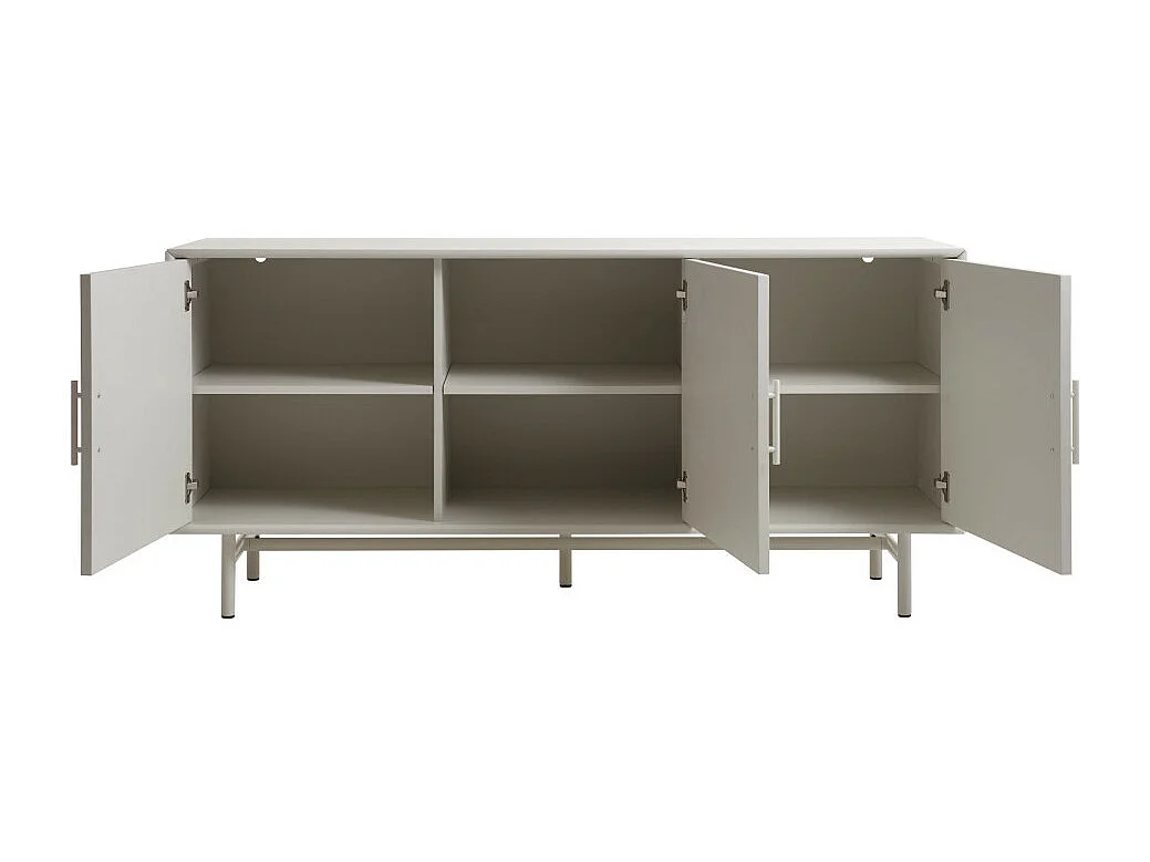 Jura - Buffet 3 portes en bois et métal L160cm - Grège