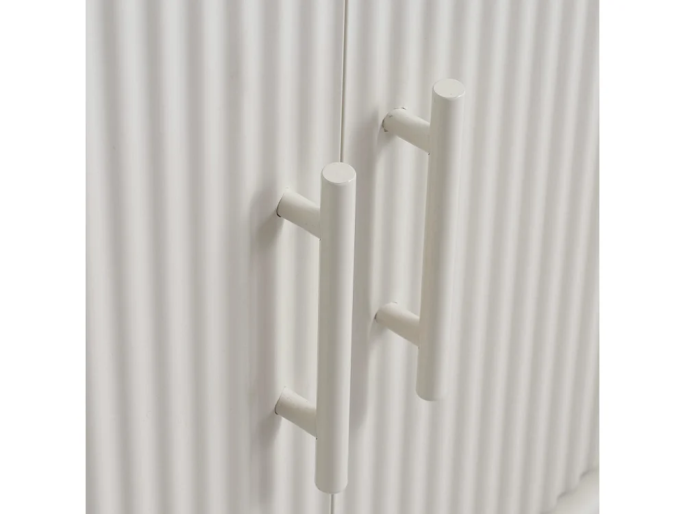 Jura - Buffet 3 portes en bois et métal L160cm - Grège