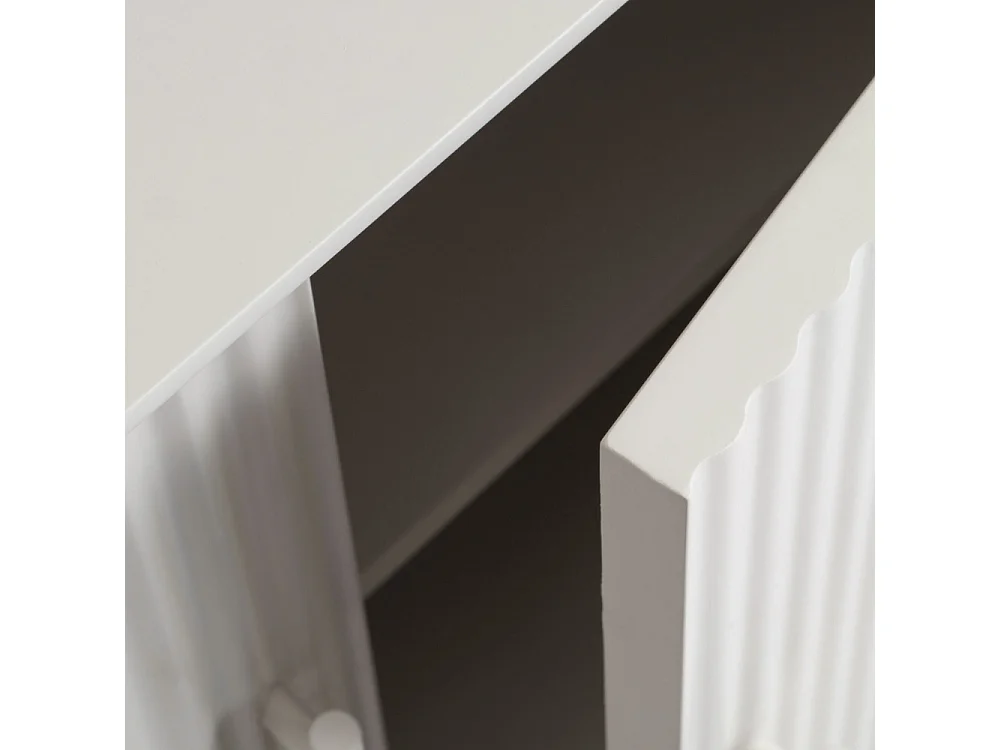 Jura - Buffet 3 portes en bois et métal L160cm - Grège