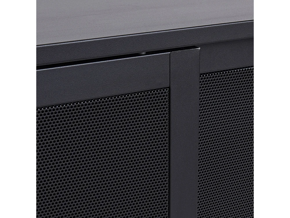 Kiso - Buffet 2 portes, 2 niches en métal L160cm - Noir