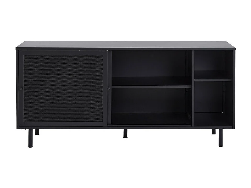 Kiso - Buffet 2 portes, 2 niches en métal L160cm - Noir