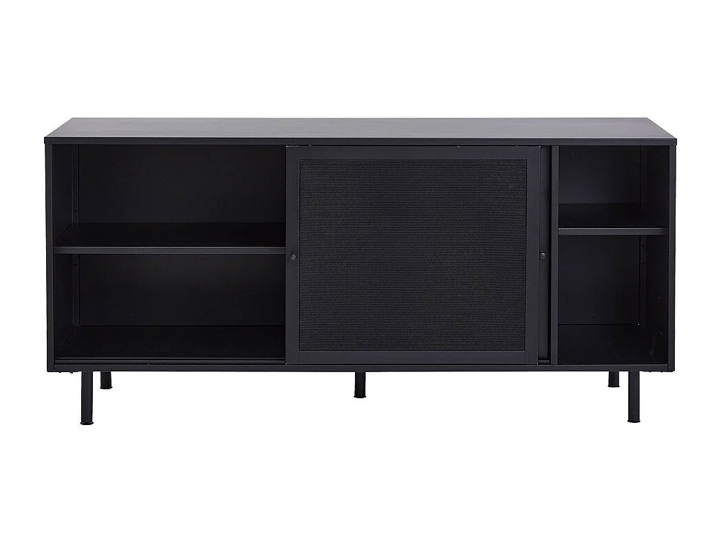 Kiso - Buffet 2 portes, 2 niches en métal L160cm - Noir