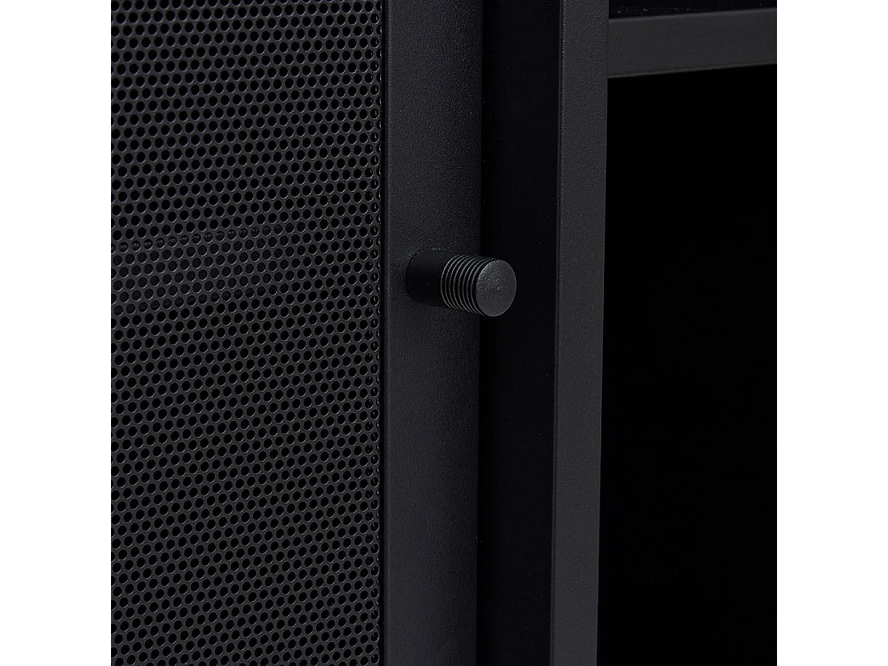 Kiso - Buffet 2 portes, 2 niches en métal L160cm - Noir