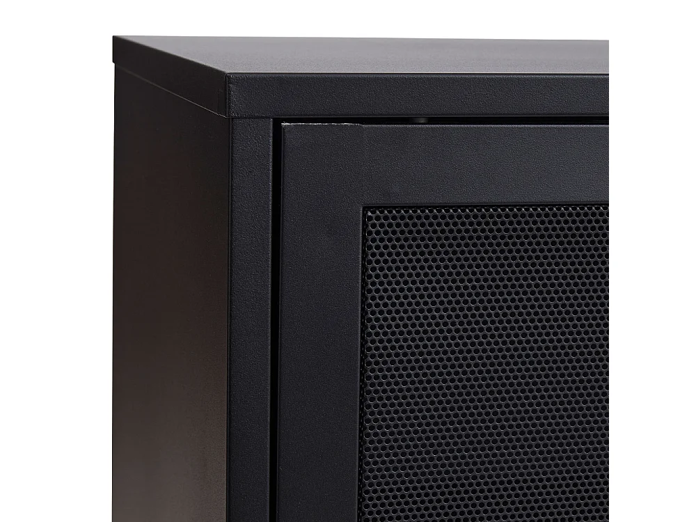 Kiso - Buffet 2 portes, 2 niches en métal L160cm - Noir