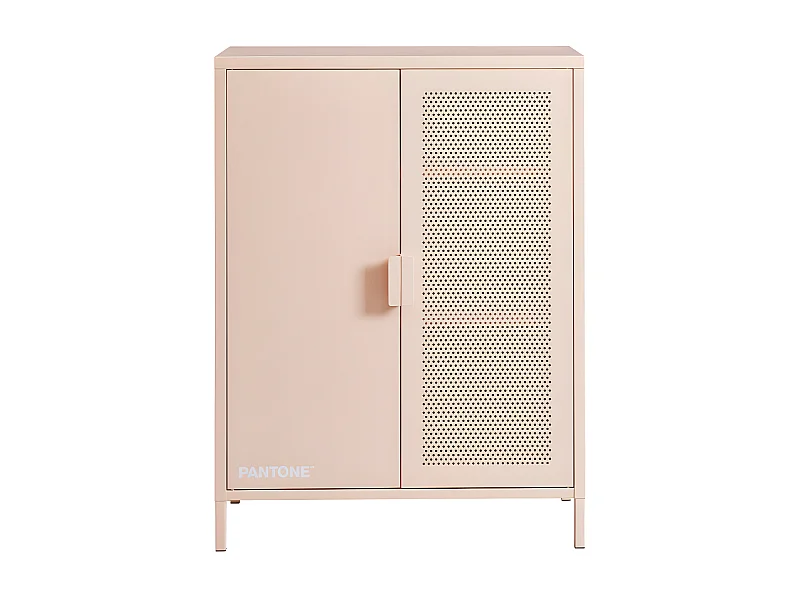 Nino - Buffet haut 2 portes en métal PANTONE H100cm - Rose blush