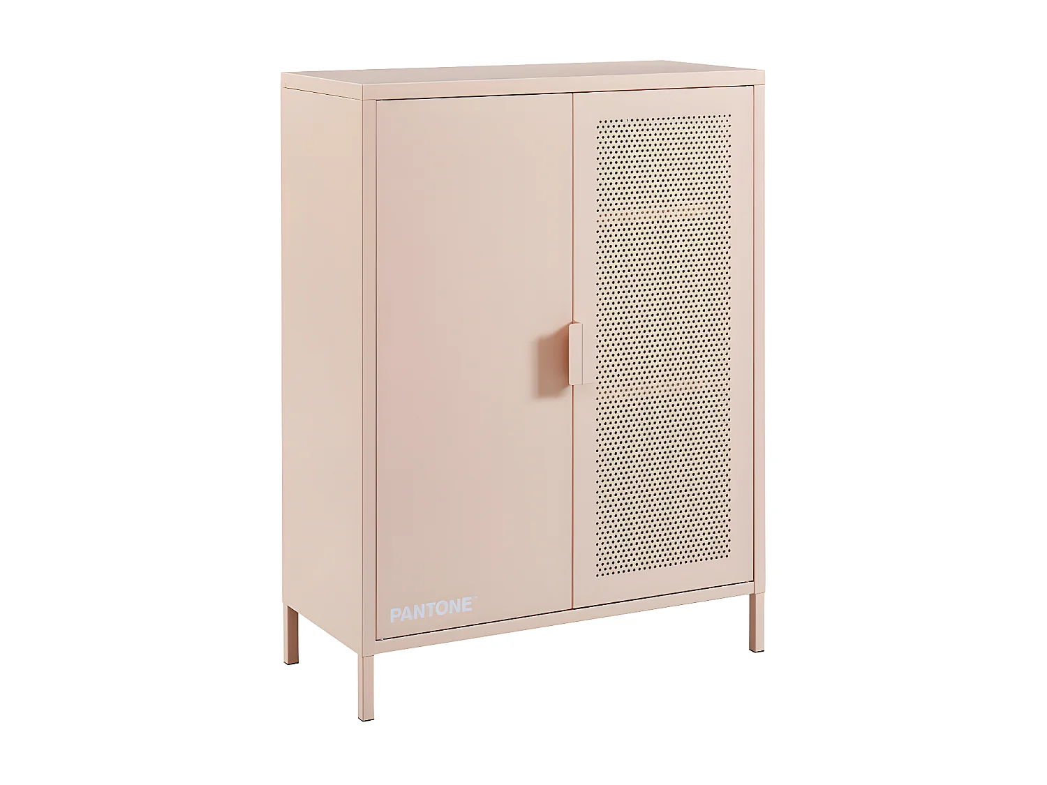 Nino - Buffet haut 2 portes en métal PANTONE H100cm - Rose blush