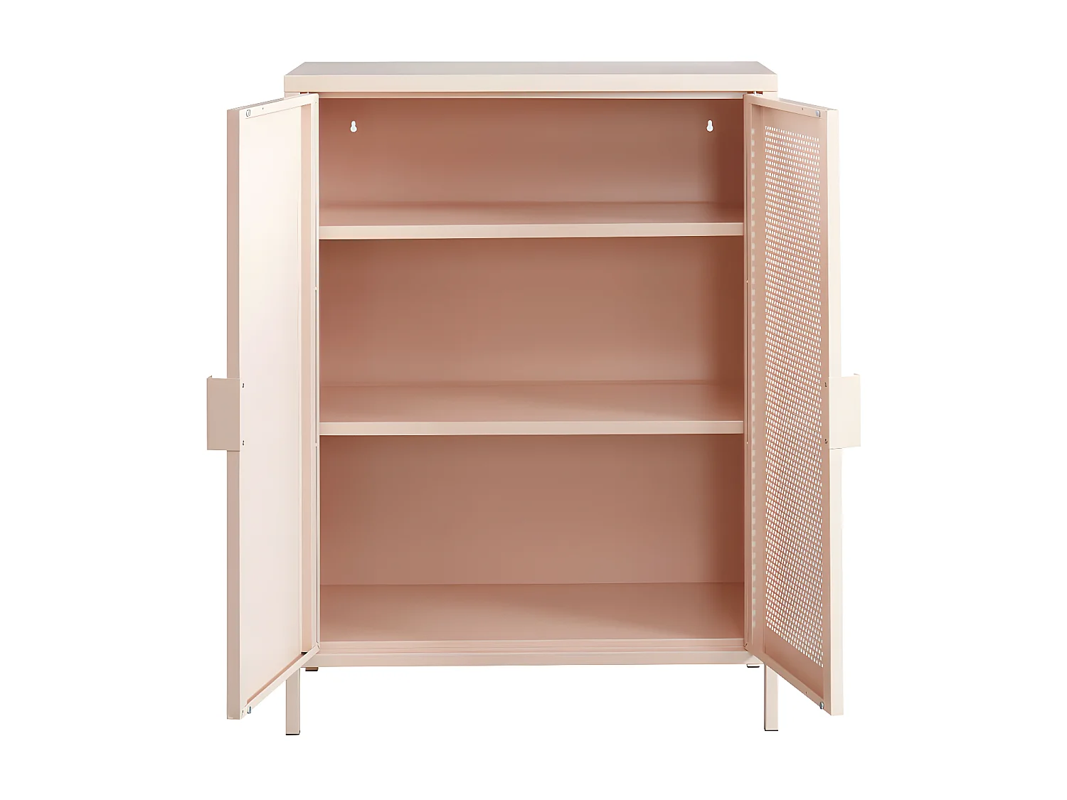 Nino - Buffet haut 2 portes en métal PANTONE H100cm - Rose blush