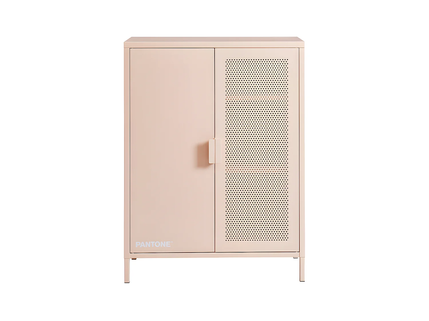 Nino - Buffet haut 2 portes en métal PANTONE H100cm - Rose blush