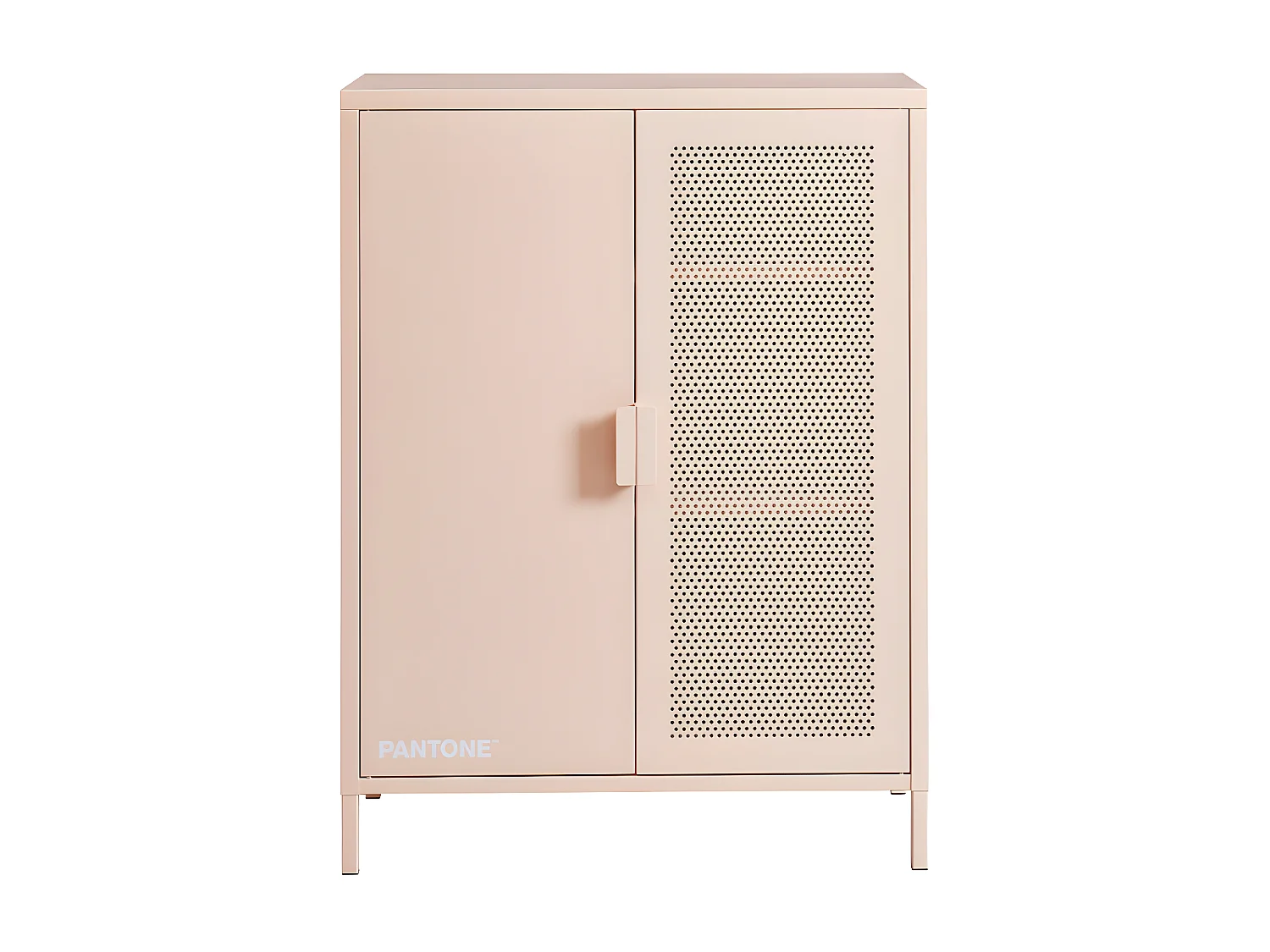 Nino - Buffet haut 2 portes en métal PANTONE H100cm - Rose blush
