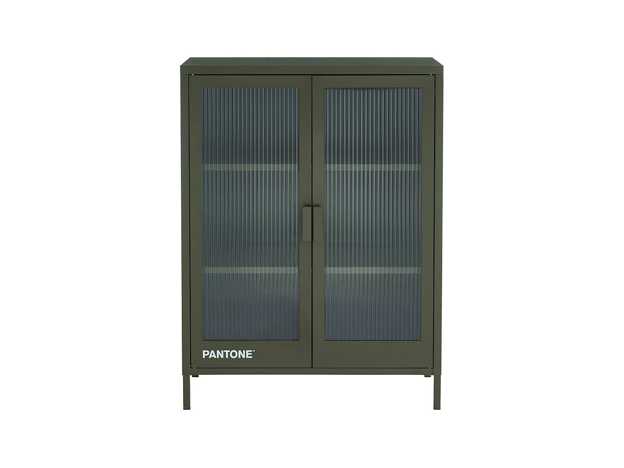 Nino - Buffet 2 portes en métal PANTONE L75cm - Vert kaki