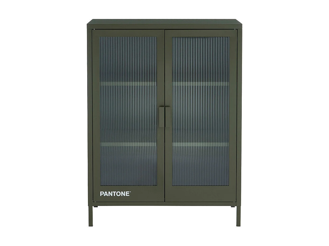 Nino - Buffet 2 portes en métal PANTONE L75cm - Vert kaki