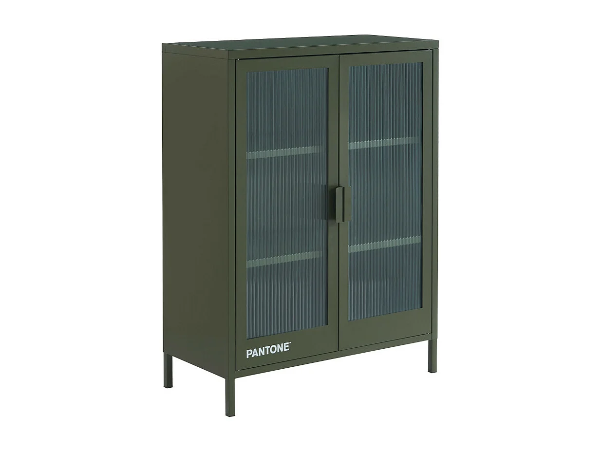 Nino - Buffet 2 portes en métal PANTONE L75cm - Vert kaki