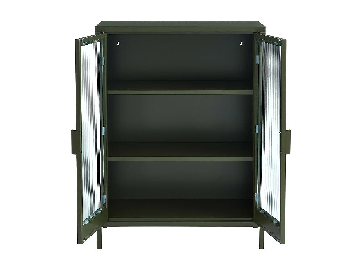 Nino - Buffet 2 portes en métal PANTONE L75cm - Vert kaki