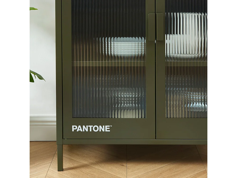 Nino - Buffet 2 portes en métal PANTONE L75cm - Vert kaki