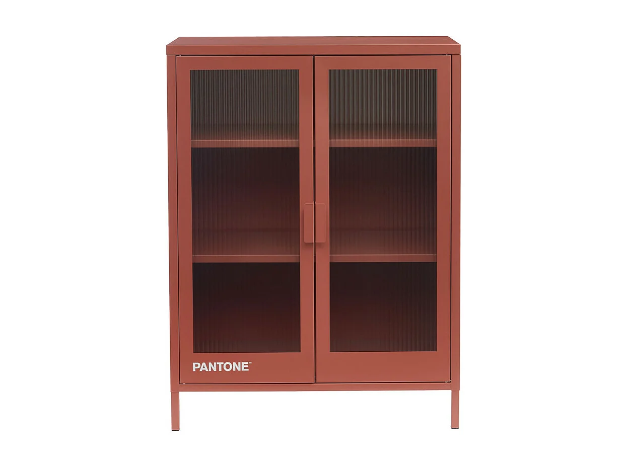 Nino - Buffet 2 portes en métal PANTONE L75cm - Terracotta