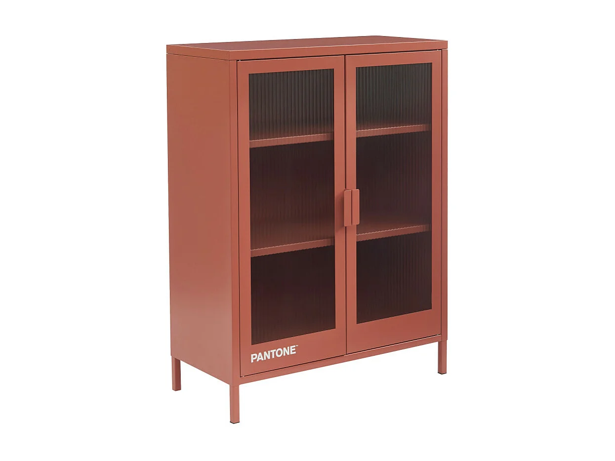 Nino - Buffet 2 portes en métal PANTONE L75cm - Terracotta