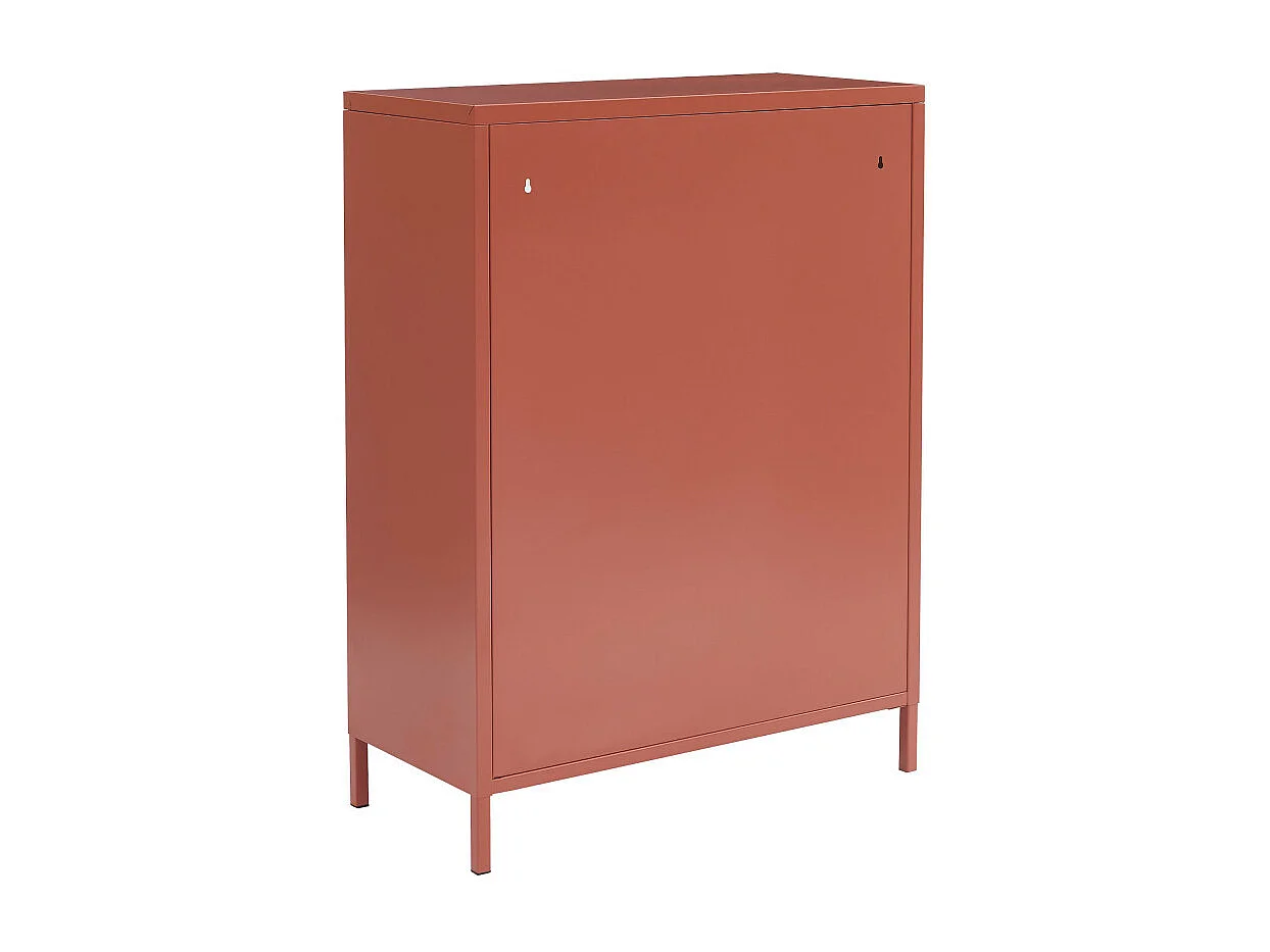 Nino - Buffet 2 portes en métal PANTONE L75cm - Terracotta