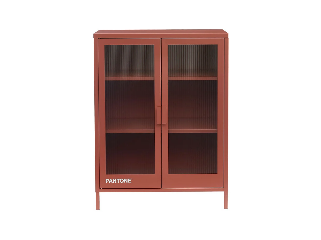 Nino - Buffet 2 portes en métal PANTONE L75cm - Terracotta