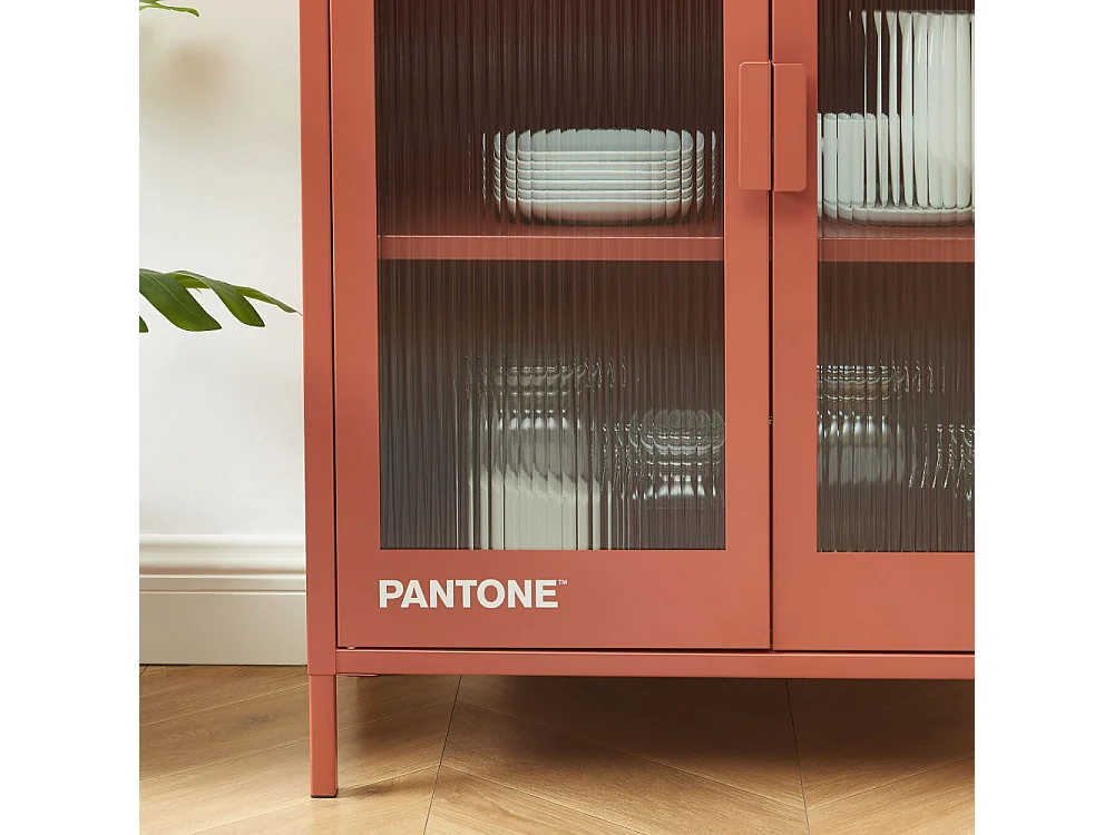 Nino - Buffet 2 portes en métal PANTONE L75cm - Terracotta