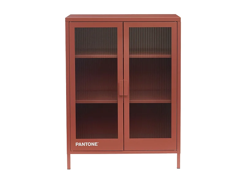 Nino - Buffet 2 portes en métal PANTONE L75cm - Terracotta