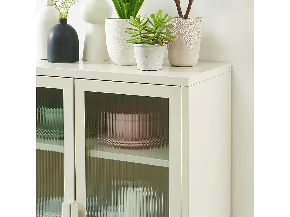 Nino - Buffet 2 portes en métal PANTONE L75cm - Beige