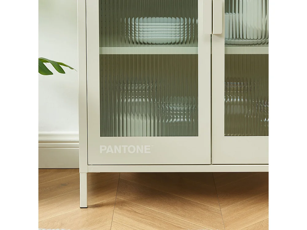 Nino - Buffet 2 portes en métal PANTONE L75cm - Beige
