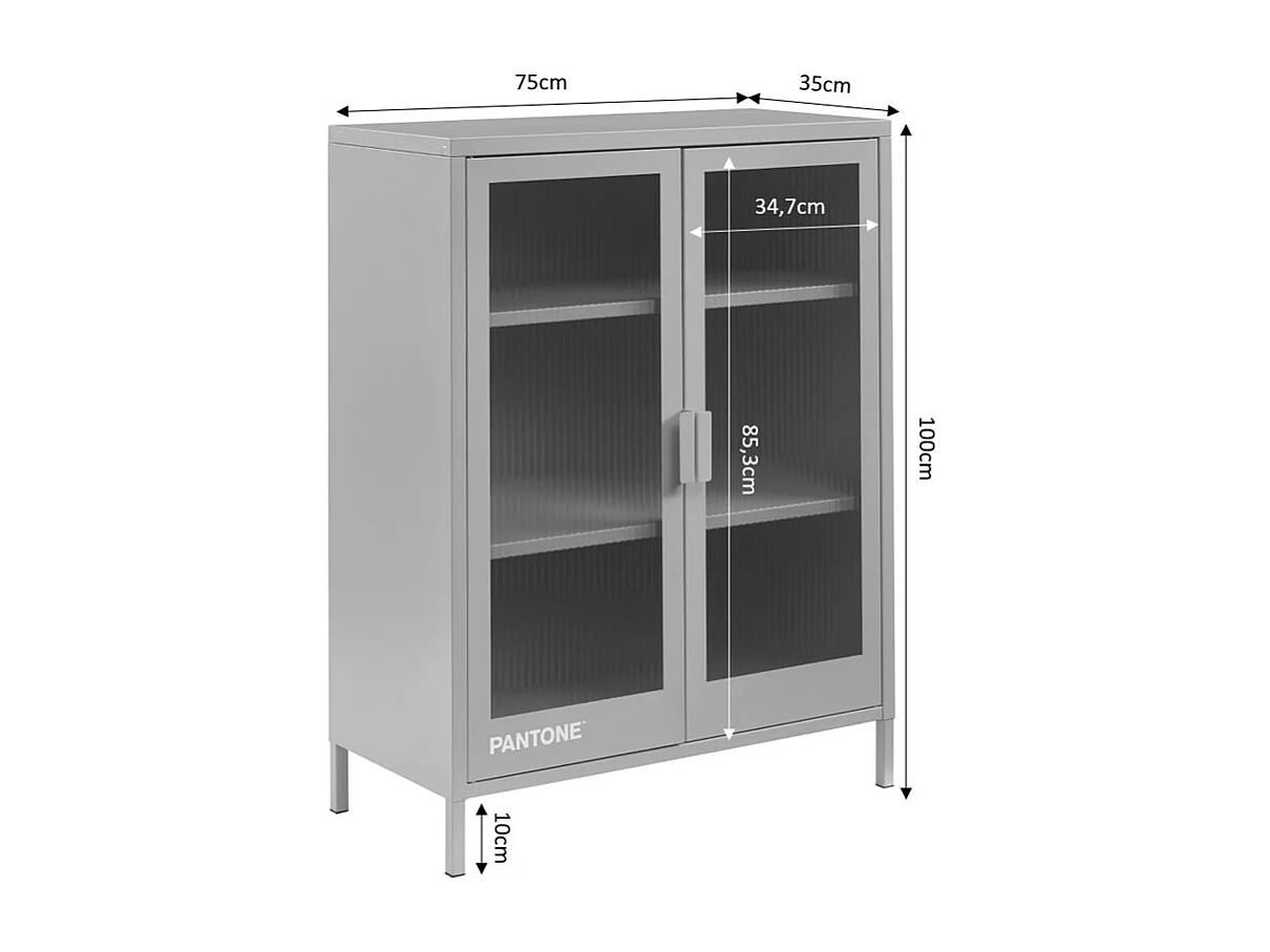 Nino - Buffet 2 portes en métal PANTONE L75cm - Beige
