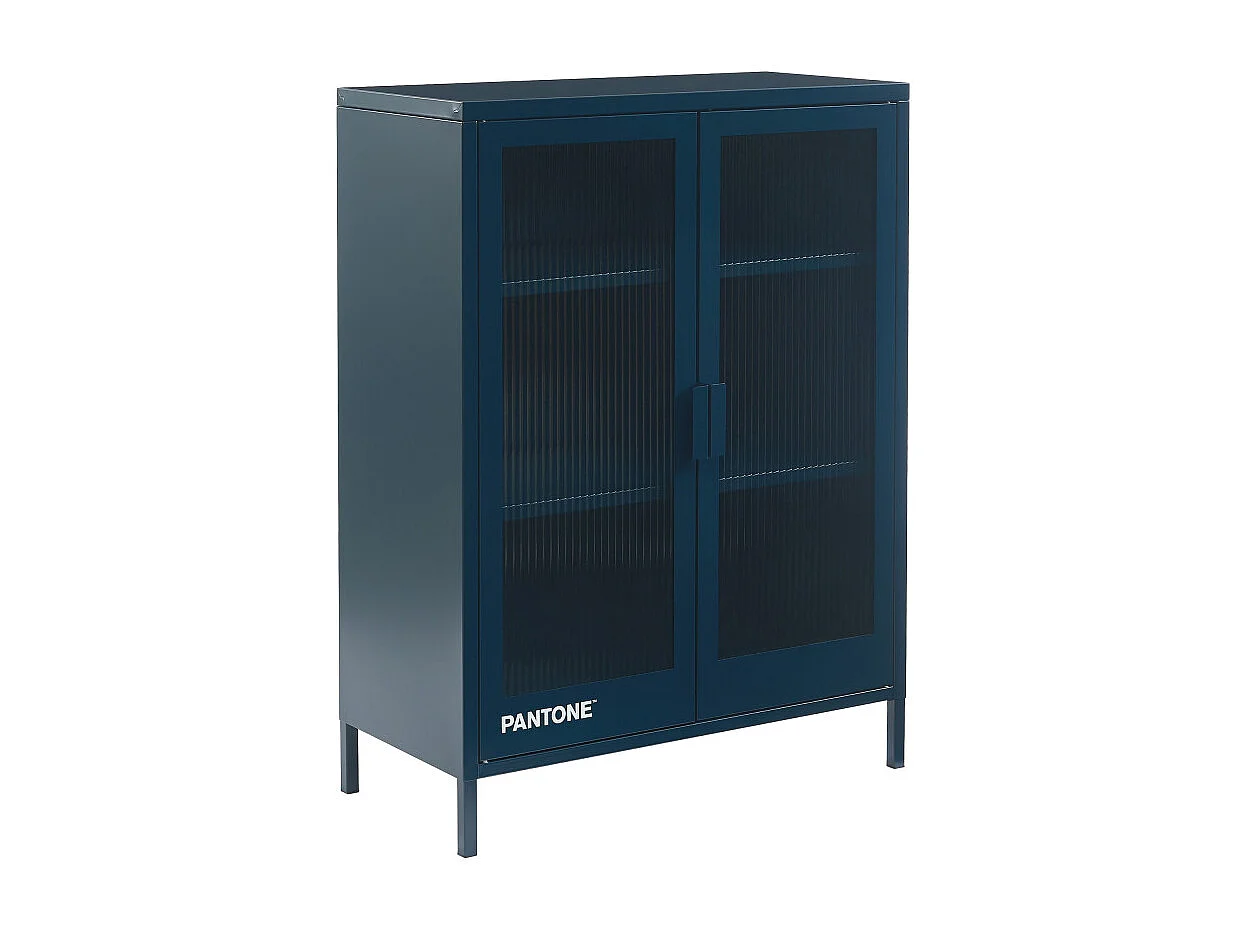 Nino - Buffet 2 portes en métal PANTONE L75cm - Bleu nuit