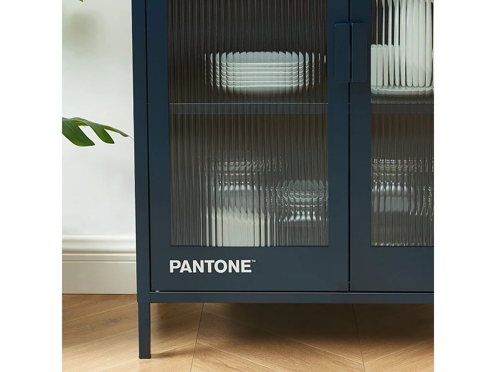 Nino - Buffet 2 portes en métal PANTONE L75cm - Bleu nuit