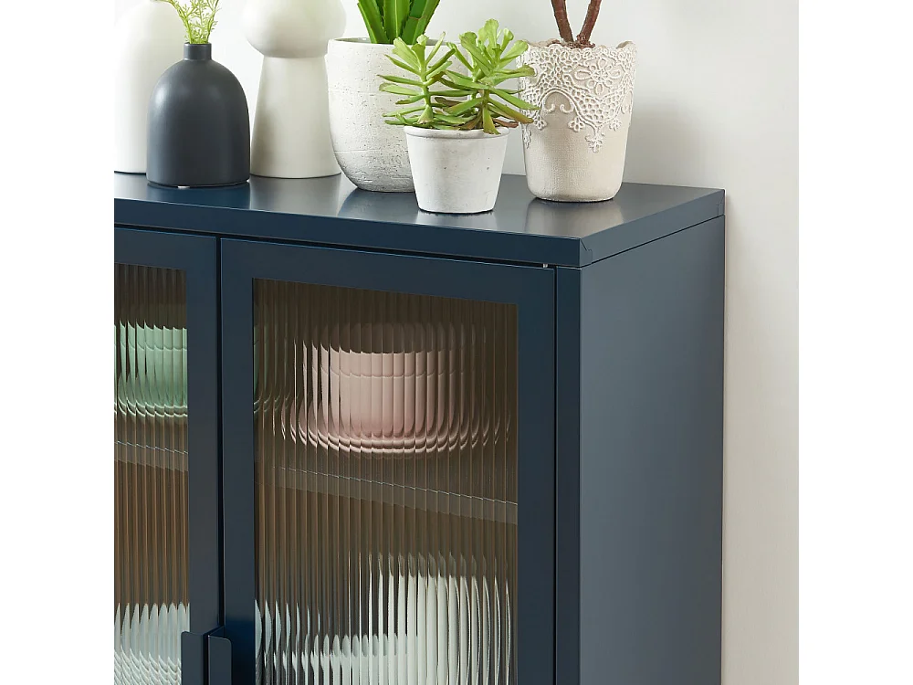 Nino - Buffet 2 portes en métal PANTONE L75cm - Bleu nuit