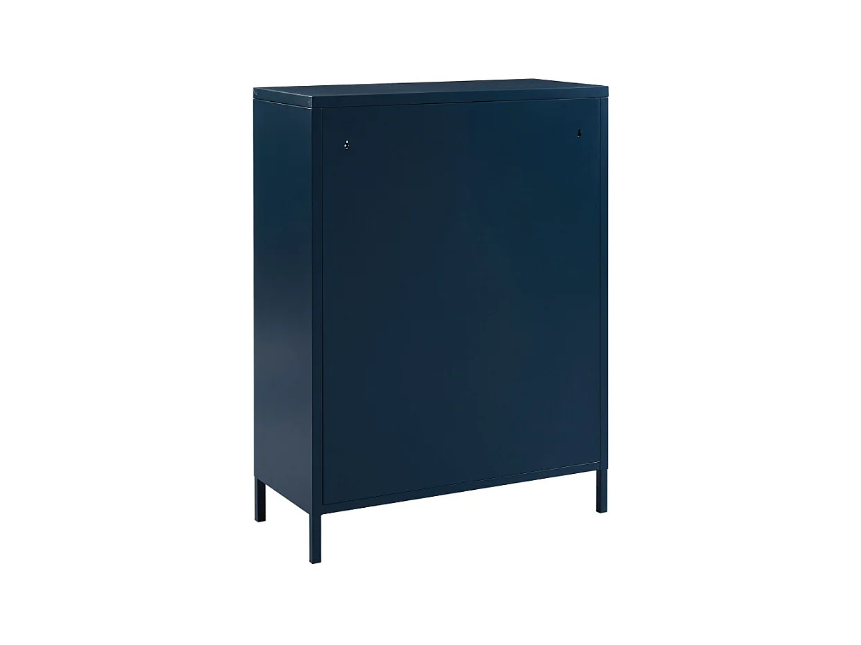Nino - Buffet haut 2 portes en métal PANTONE H100cm - Bleu nuit