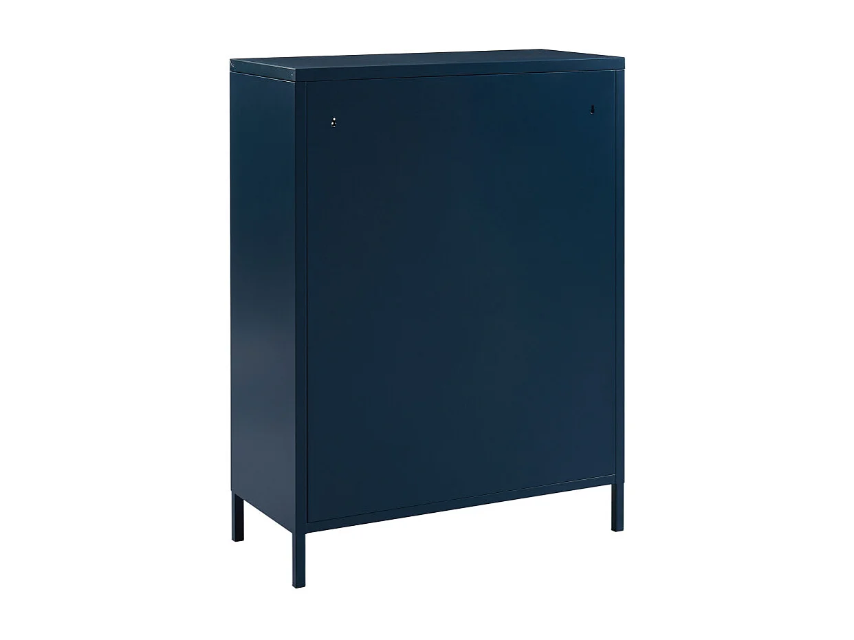 Nino - Buffet haut 2 portes en métal PANTONE H100cm - Bleu nuit