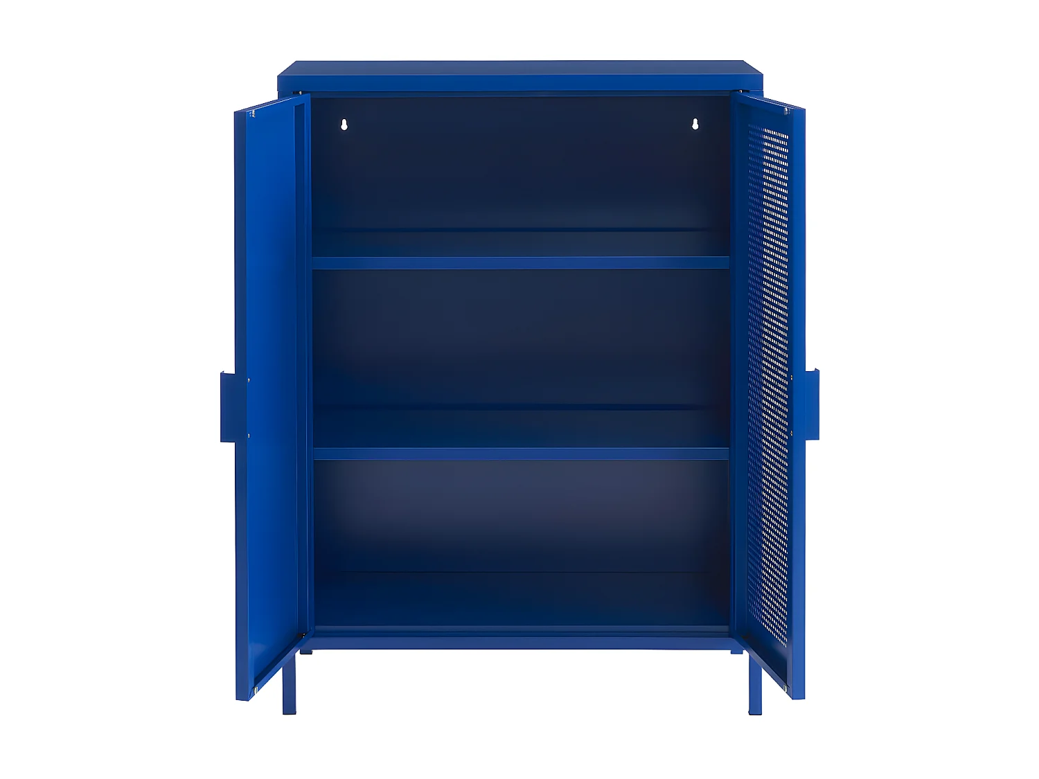 Nino - Buffet haut 2 portes en métal PANTONE H100cm - Bleu électrique