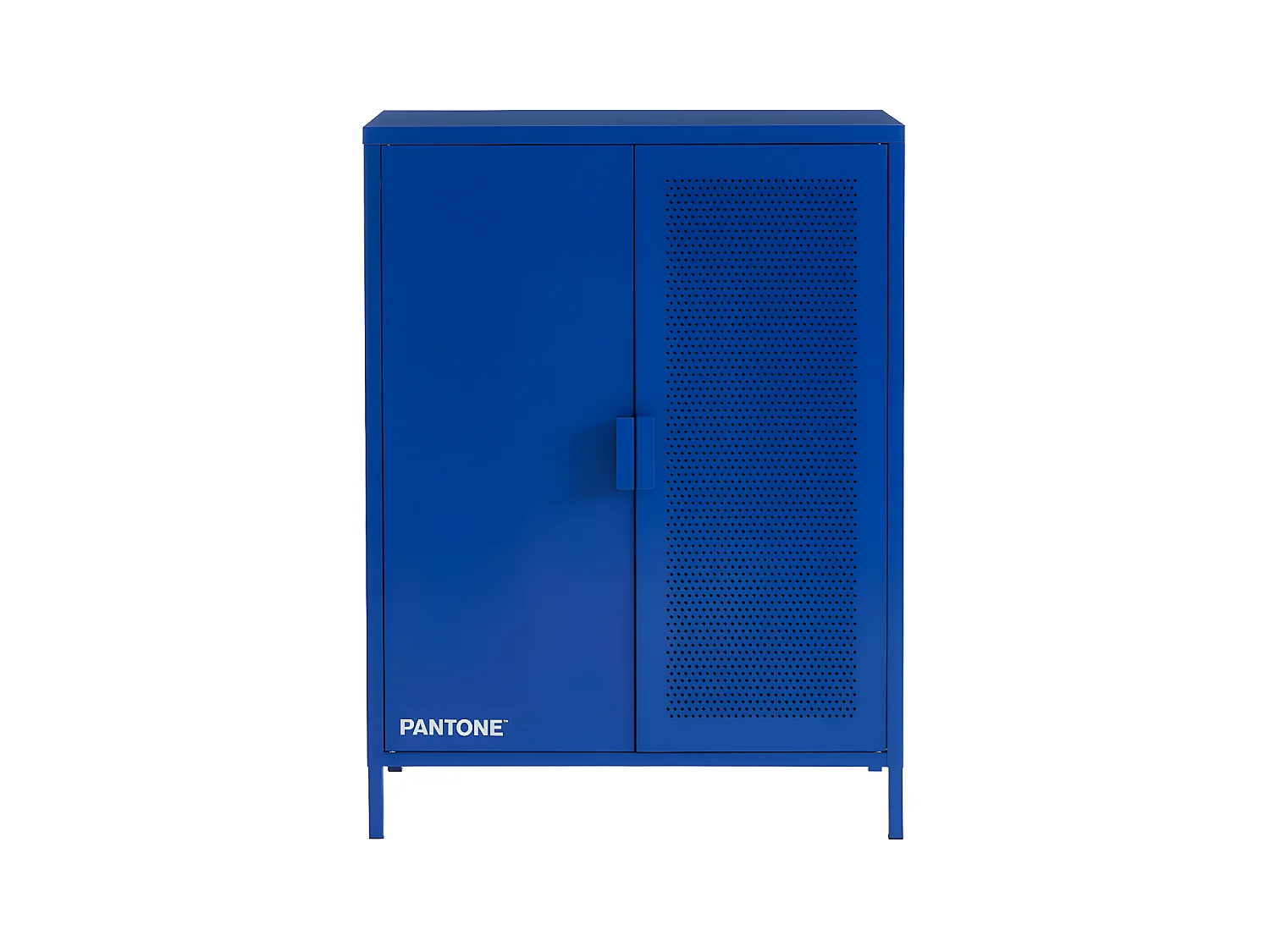 Nino - Buffet haut 2 portes en métal PANTONE H100cm - Bleu électrique