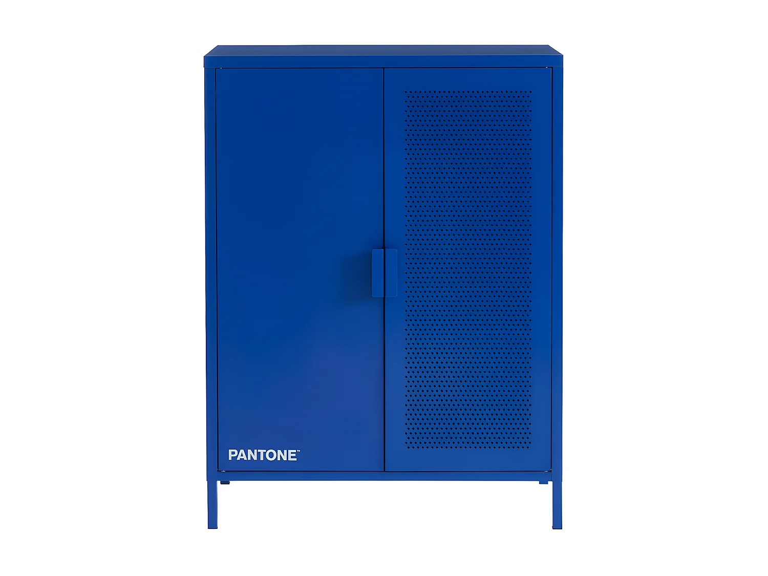 Nino - Buffet haut 2 portes en métal PANTONE H100cm - Bleu électrique