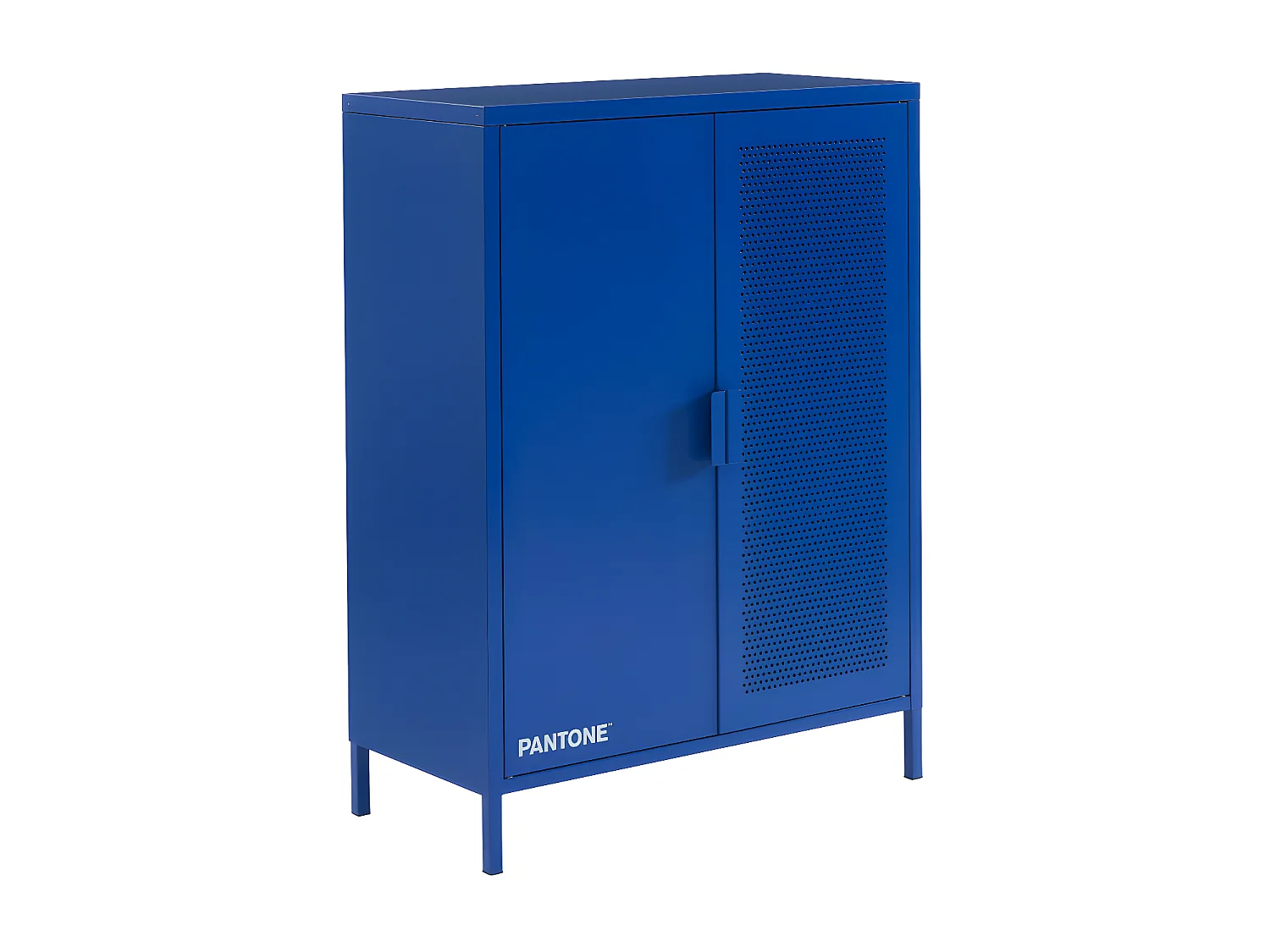 Nino - Buffet haut 2 portes en métal PANTONE H100cm - Bleu électrique